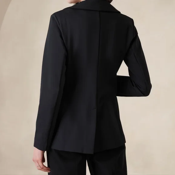 NWT BANANA REPUBLIC | $100 Long Ponte Knit Blazer - Picture 2 of 5